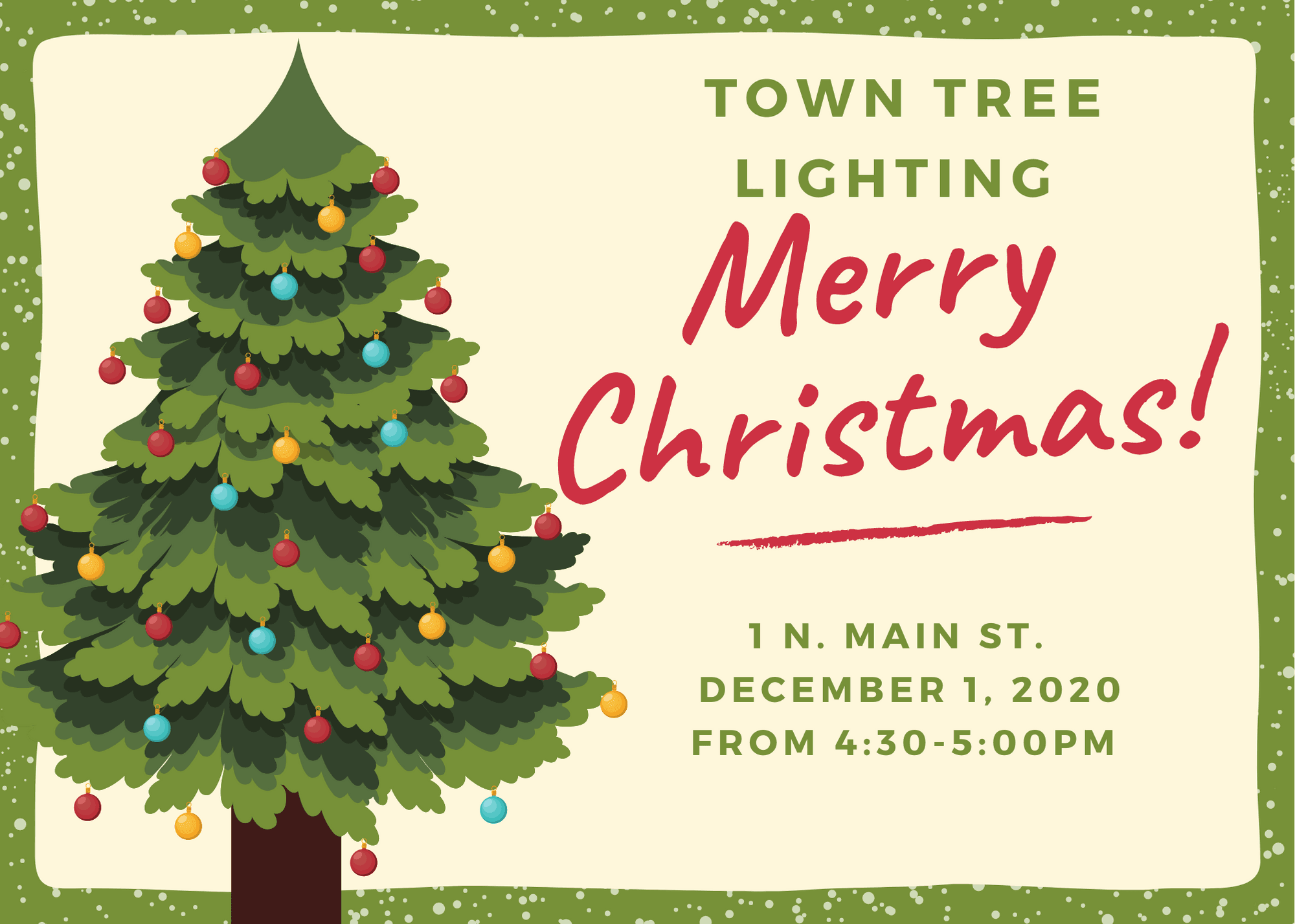 Red and Green Hand Drawn Christmas Tree Christmas Art Card