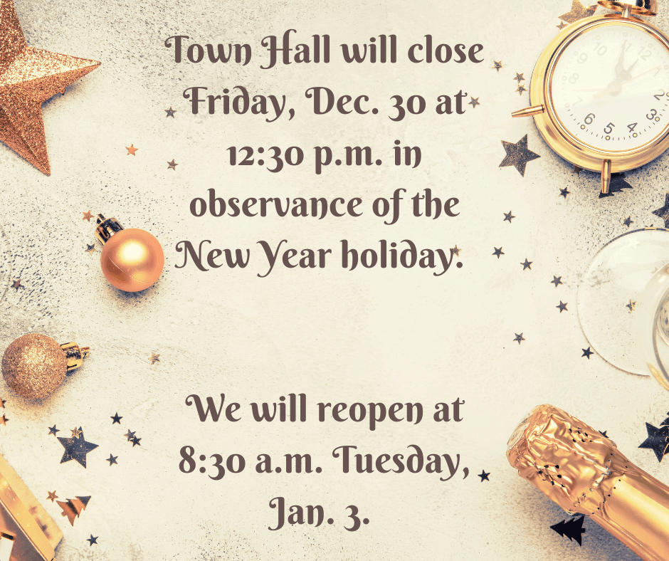 Town Hall closed for New Year holiday