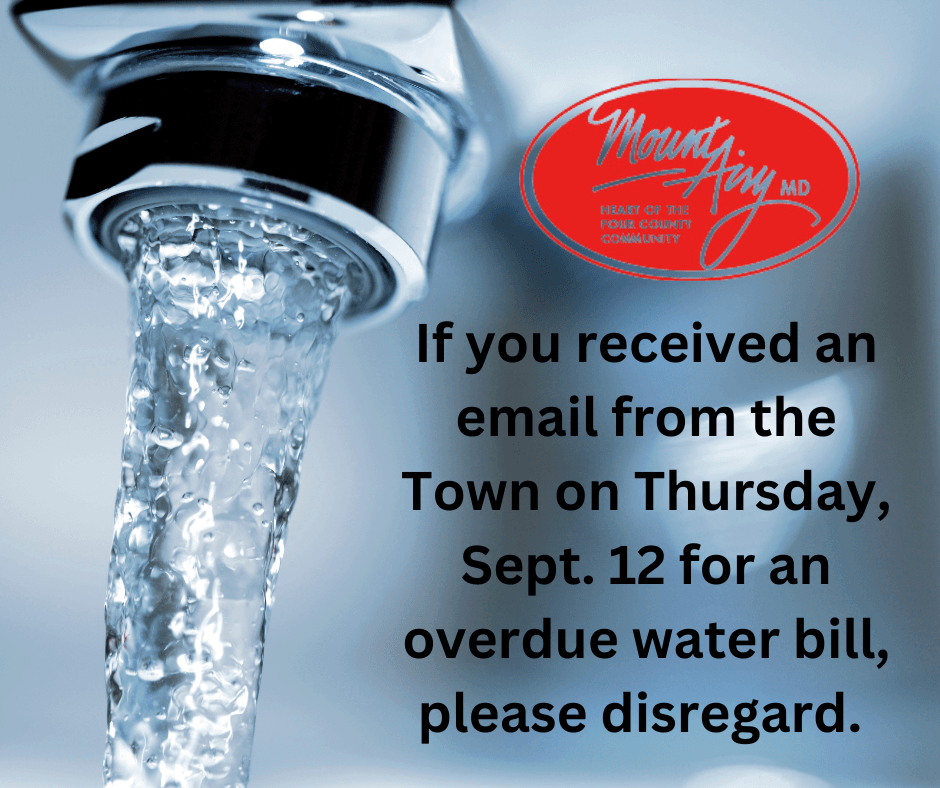 If you received an email from the Town on Thursday, Sept. 12 for an overdue water bill, please disre