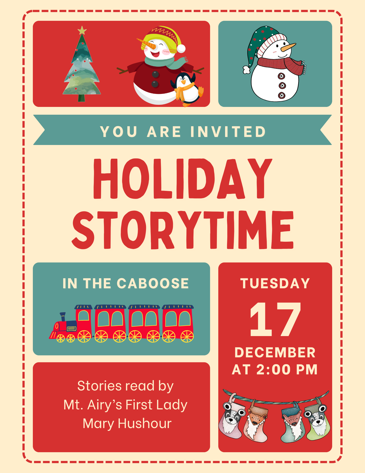Holiday Story Time in the Mount Airy Caboose